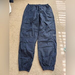 Reebok Women’s Vintage Track Pants Zip Windbreaker Navy Blue Lightweight XL
